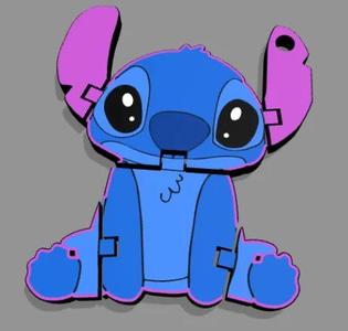 Stitch flexi fidget keychain   