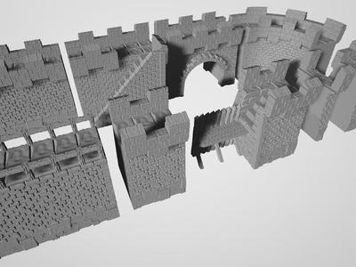 HUGE City Walls - Modular DND / wargaming terrain