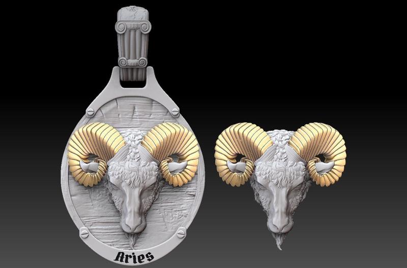 Aries Zodiac Sign pendant