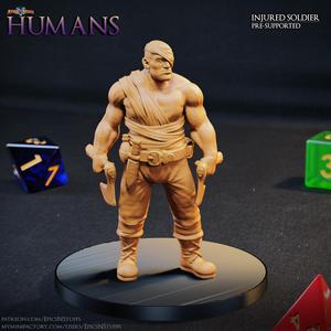 Injured Human Soldier 1B Miniature - Pre-Supported
