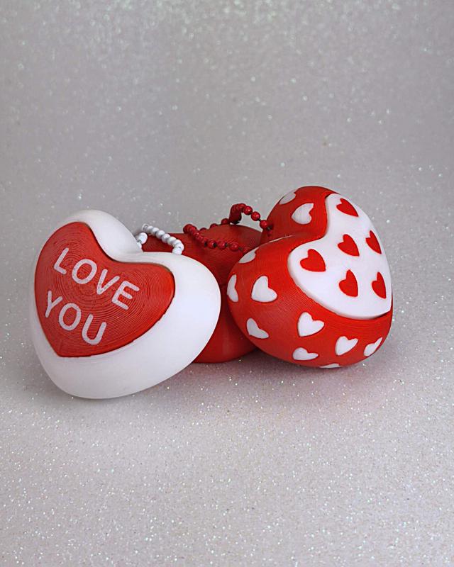 Valentine's Day Collection Fidget Clicker Heart Keychain
