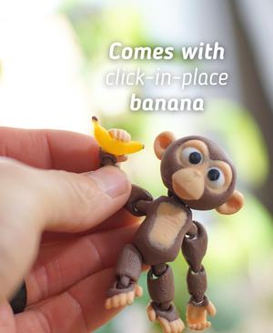 Chaining Chimp - Articulated Fidget Monkey - Ludo 3D Printed Flexy Fidget Toy