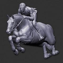 Horse & Jockey Riding Pose