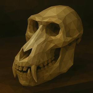 Monkeys Skull Low Poly   