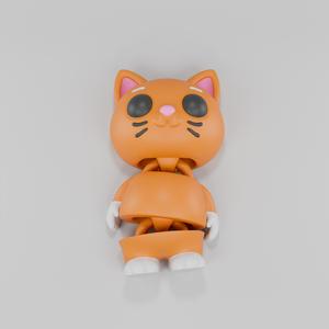  Flexy Cat Figurine + Keychain 