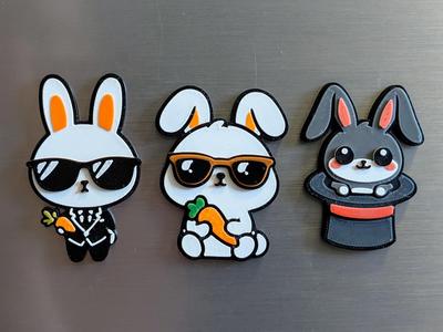 Cool & Cute Easter Bunny Magnets - Layered Design!