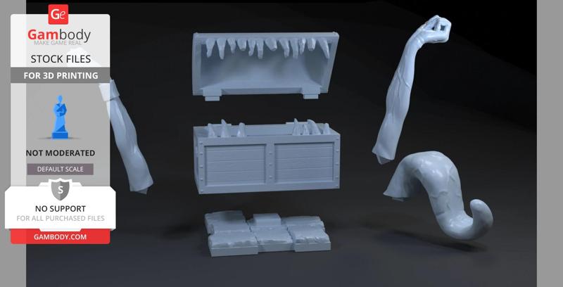 Dark Souls Mimic (Yawning) 3D Printing Figurine
