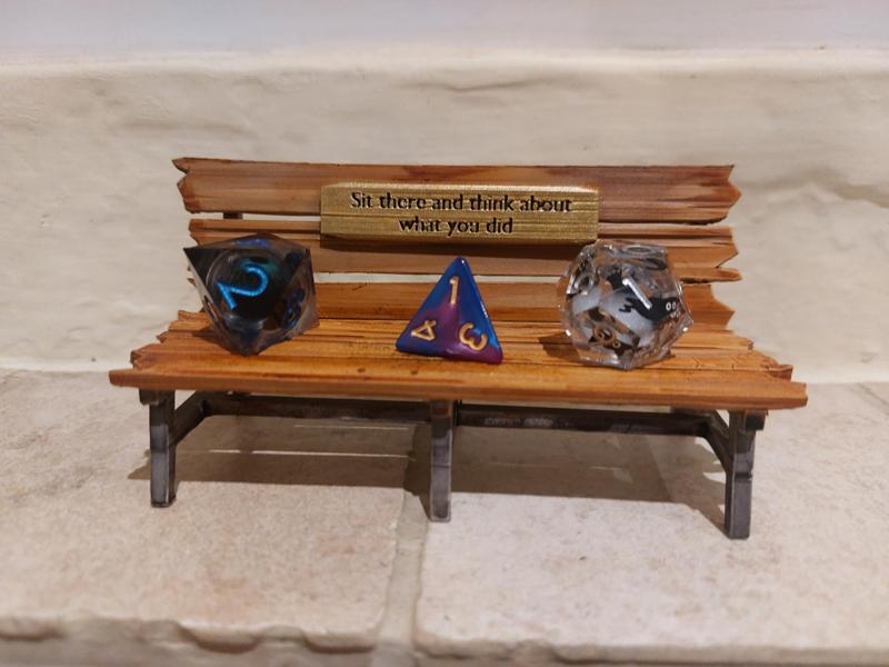 Dice Time-Out Bench - D&D TTRPG Gaming