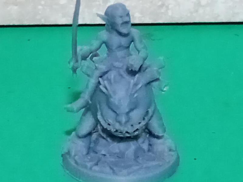 Goblin riding a mouthy demon - wargaming miniature