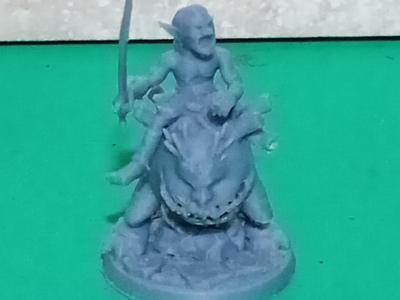 Goblin riding a mouthy demon - wargaming miniature