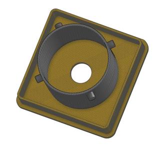 End cover for 5" PVC for RV sewer hose storage, with connector