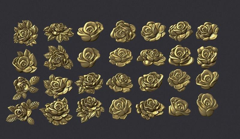 Roses relief set