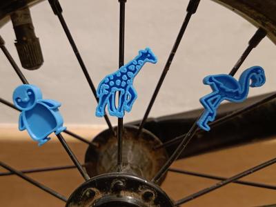 Snap on spoke clips - animals