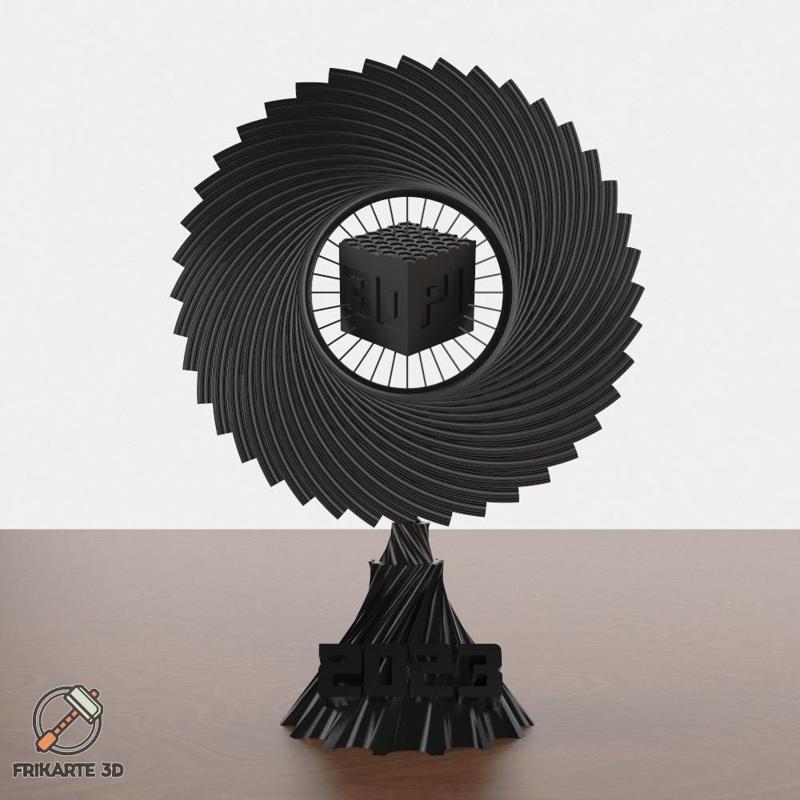 Spiral Cube 3D PI Awards Trophy 2023