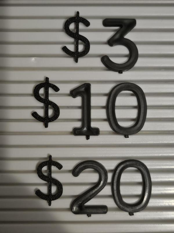 Letterboard Dollar Sign $$$$