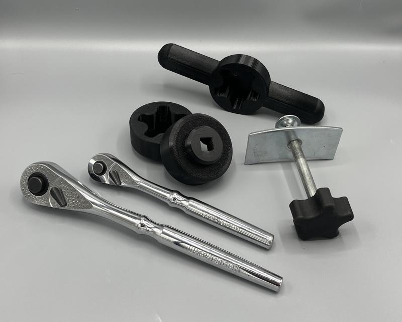 Brake Caliper Piston Compressor 3/8 and 1/2 inch Ratchet Attachment