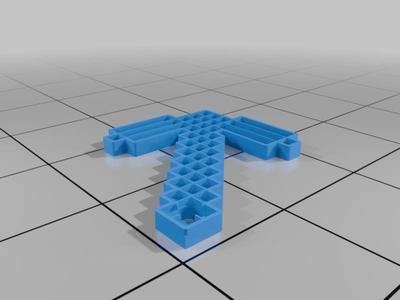 Minecraft Textured Pickaxe Keychain