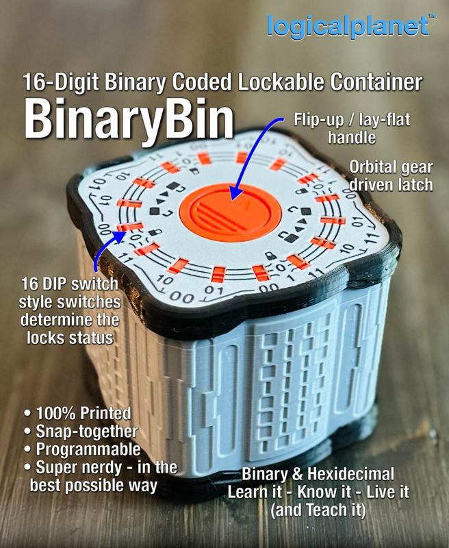 BinaryBin – 16-Digit Binary Coded Lockable Container
