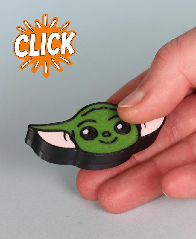 Baby Yoda Fidget Clicker – A Galactic Fidget Friend - Keychain
