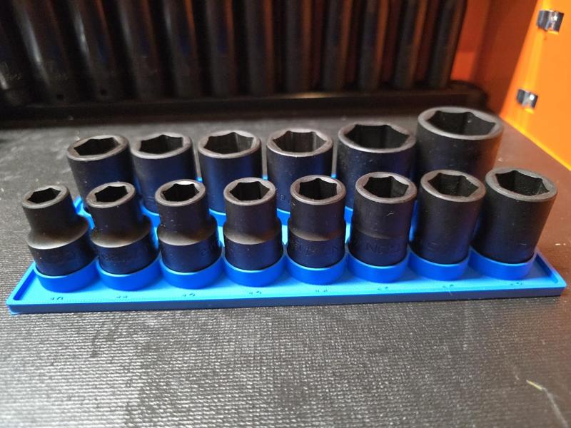 Impact Socket Organizer Tray for ICON 1/2 in. Drive, Metric 14-piece Set