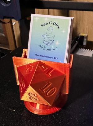D20 Vertical Business Card Holder (For 2" x 3.5" Portrait Business Cards) Print In Place