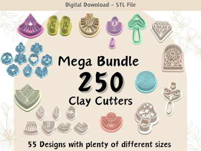 250 Mega Bundle Clay Cutter for Polymer Clay | Digital STL File | Clay Tools