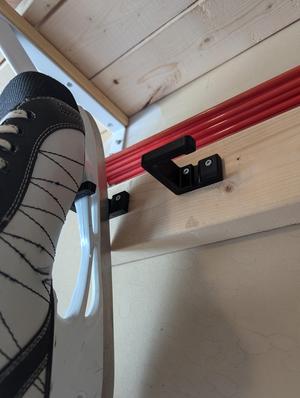 Ice skates storage hook