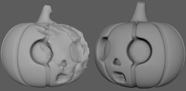 Cute scared pumpkin - 2 versions