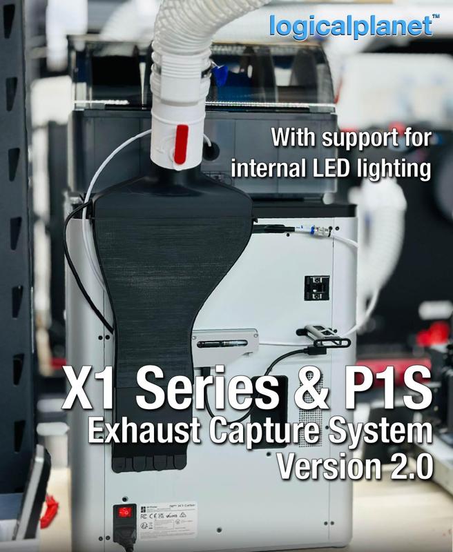 BambuLab X1 Series and P1S Exhaust Capture System (with LED support) ECS2