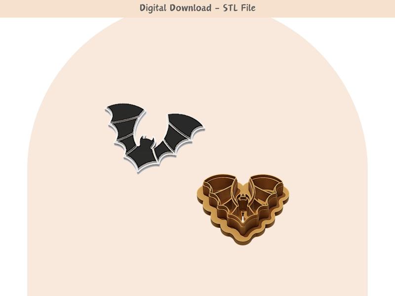 Halloween Bat Clay Cutter for Polymer Clay | Digital STL File | Clay Tools | 5 Sizes