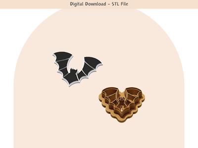 Halloween Bat Clay Cutter for Polymer Clay | Digital STL File | Clay Tools | 5 Sizes