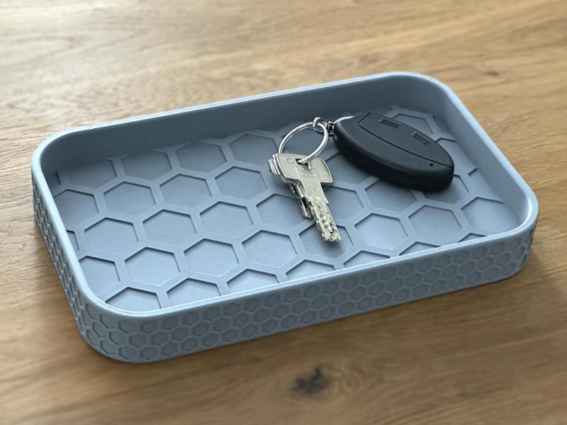 Modern Key Tray with Hexagon Pattern