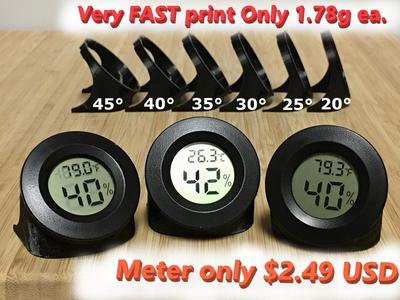 Circular Embedded Bambu Hygrometer Thermometer