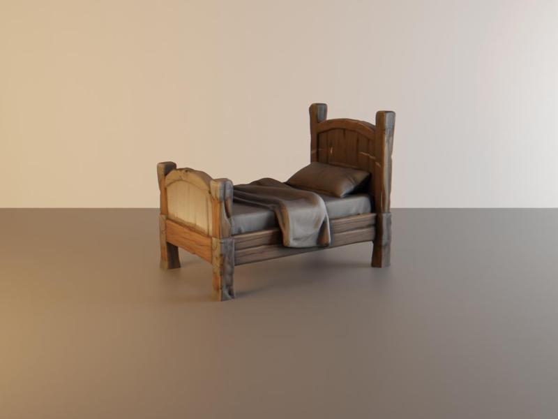 Wooden bed - tabletop scatter terrain