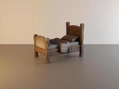 Wooden bed - tabletop scatter terrain