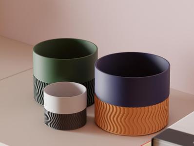Modern Plant Pot. Two Part Design with Drainage