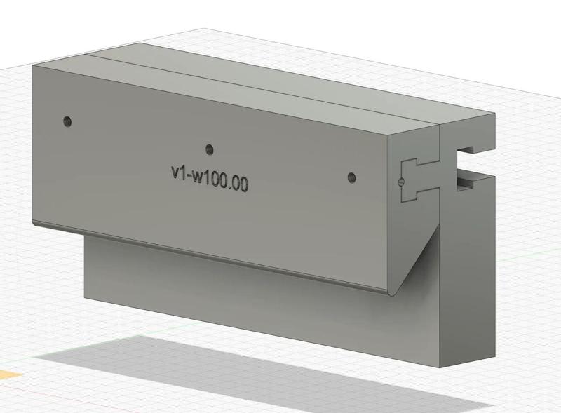 Frenchfinity French Cleat Wall Anchor | Plate - uncluttered parametric Fusion360 Version   
