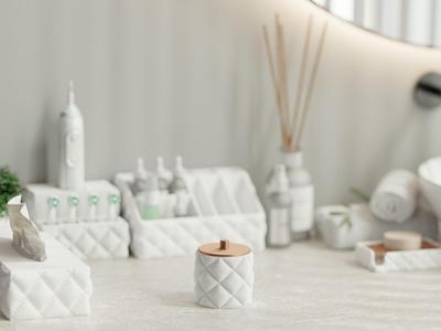 Cotton Pad Dispenser (Inflated Bathroom Set)
