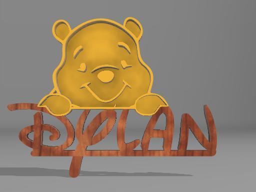 Winnie the Pooh" Custom Name Tag