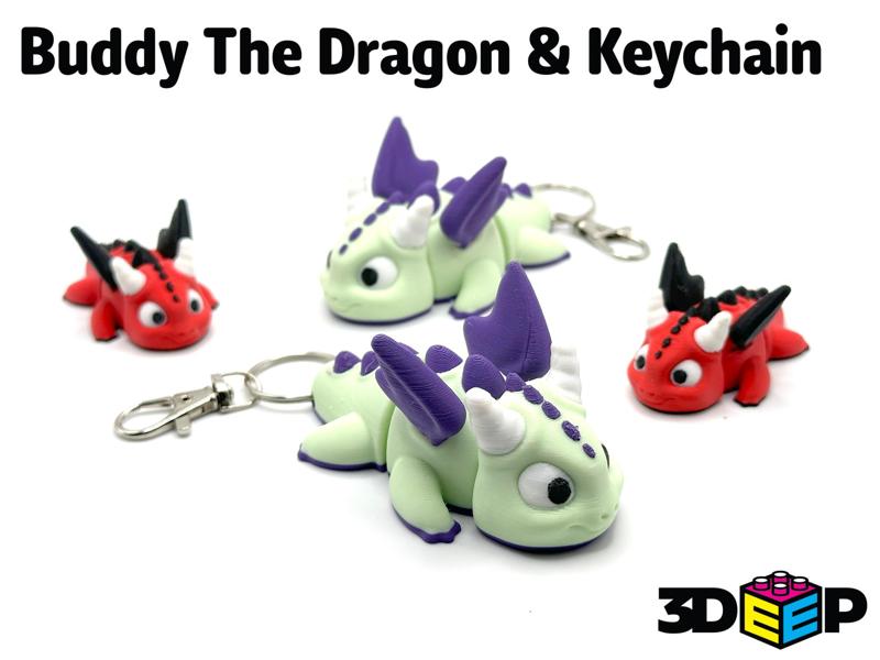 Flexi Buddy the Dragon & Keychain - No Supports