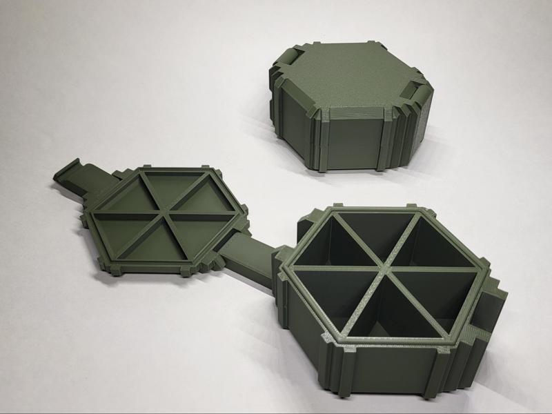 MilHex - Box sectioned rugged printinplace Box