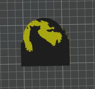 Wolf silhouette in the moon wall art, wall decor, sign wall hanger, dual extruder