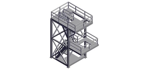 N Scale - 10' x 10' x 20' Tower Top with Stairs and Distributor Platform