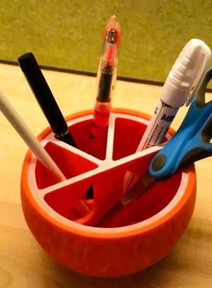 Orange Fruit Pencil Holder