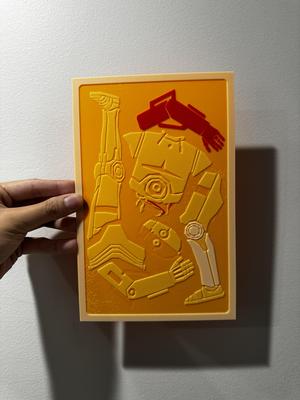 Minimalist C3P0 - Hueforge Print