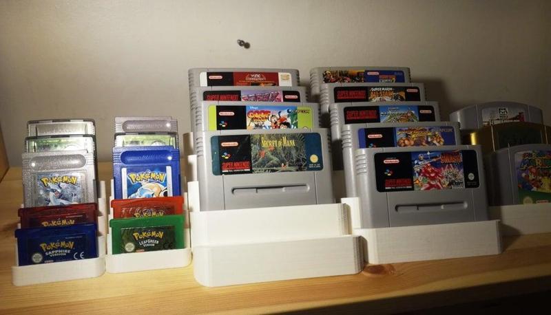 Game cart holder (SNES, N64, Gameboy/GBA, DS, NES)