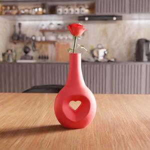 3D Heart Vase STL File - Valentines Gift for Couple, Romantic Flower Vase for Home Decor, Cute Desk Vase, Heart Shaped Printable Vase