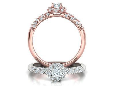 Delicate Promise Ring Twist Style Own design 3dmodel