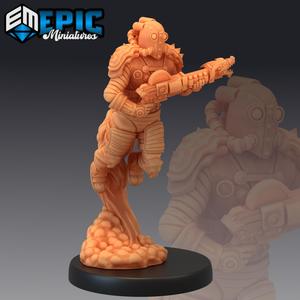 Jetpack Bandit Rifle / Male Human Soldier / Steampunk Tech Character