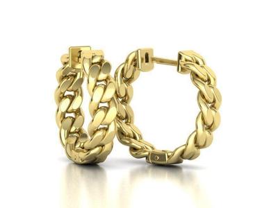 Hoop Cuban Earrings 20mm Own design 3dmodel